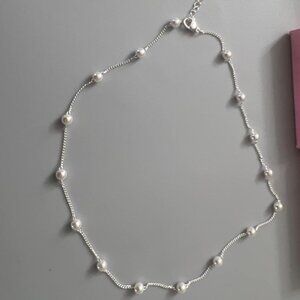 Layered Freshwater Pearl Necklaces for Women Trendy Simple Herringbone Chain